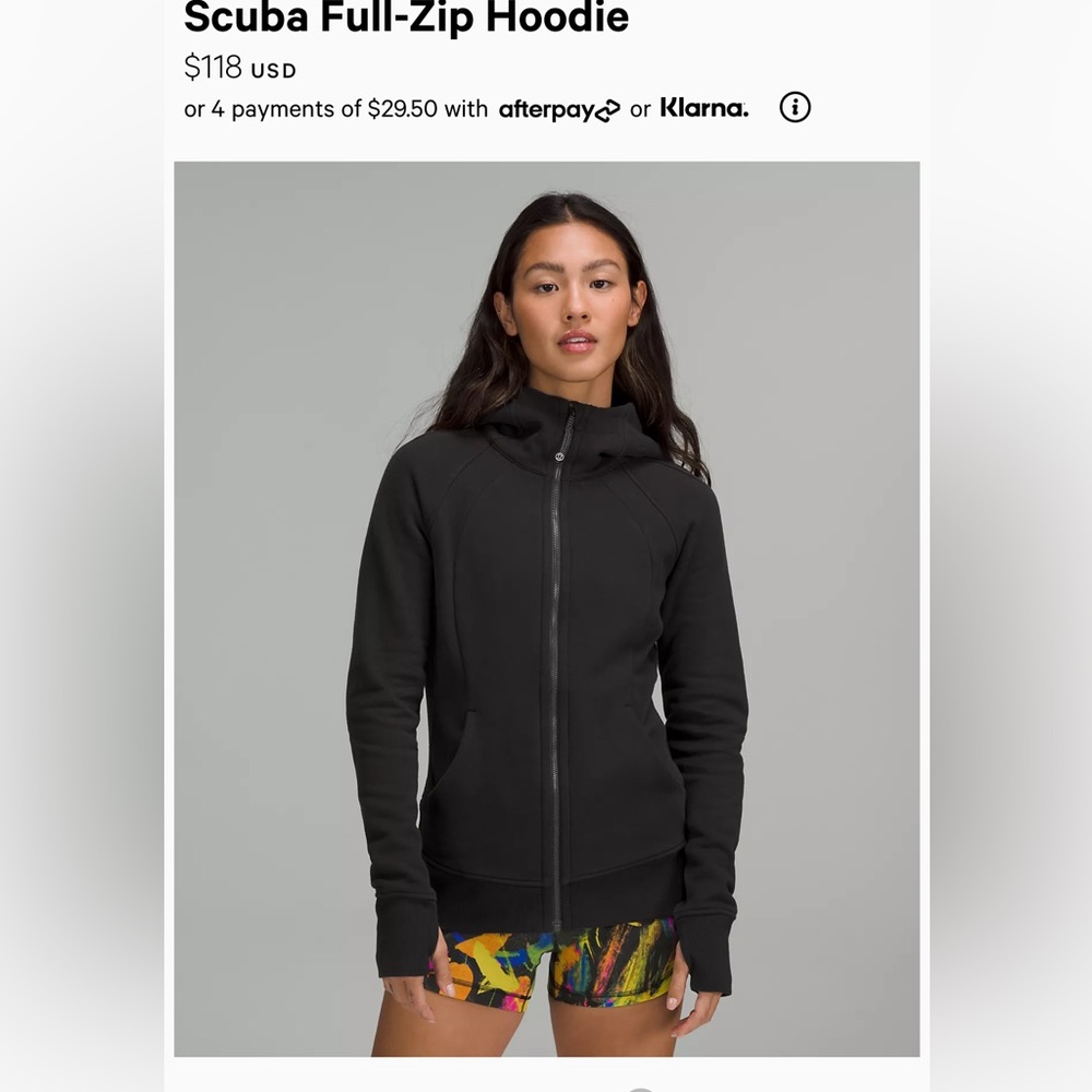 NWT Lululemon Scuba Hoodie sz 8 black